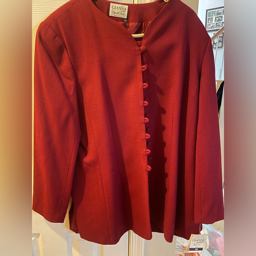 Gianni sport suit jacket Burgundy 100 percent wool
